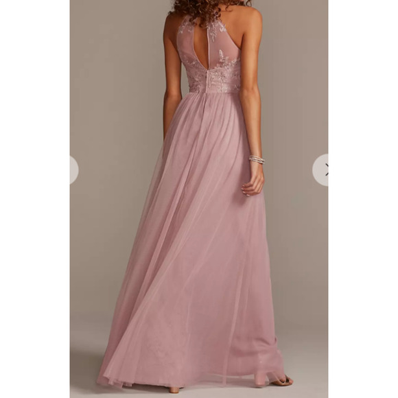 Lavender Haze Sz 4 maxi High-Neck Embroidered‎ overlay Dress hoco prom wedding - Picture 3 of 10